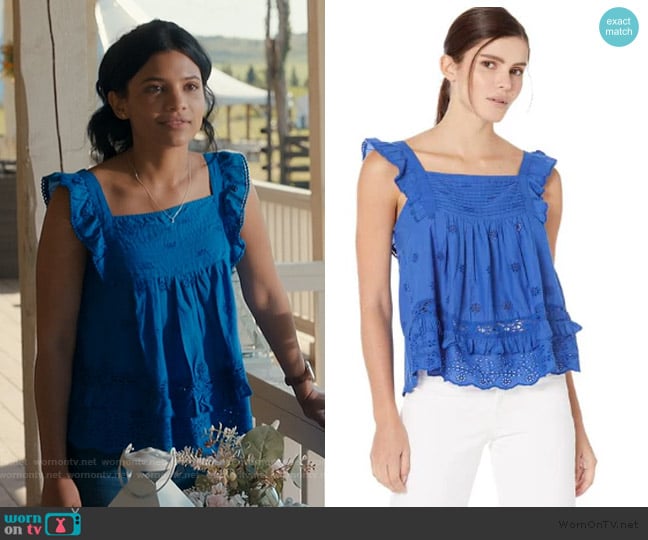 Mango Ruffled Top worn by Jackie Howard (Nikki Rodriguez) on My Life with the Walter Boys