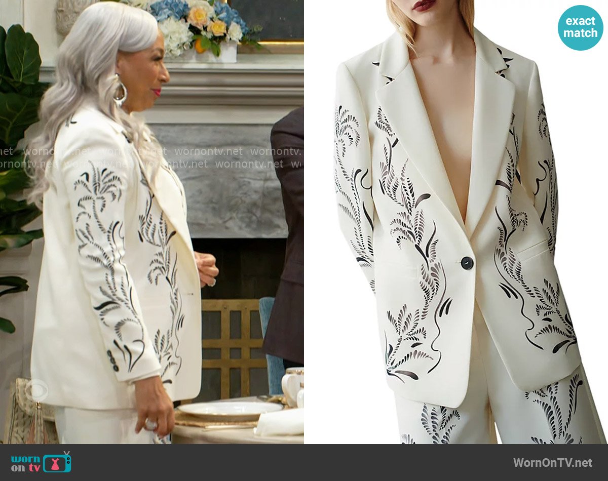 Marella Art.365 Luciana Printed Blazer worn by Anita Dupree (Tamara Tunie) on Beyond the Gates