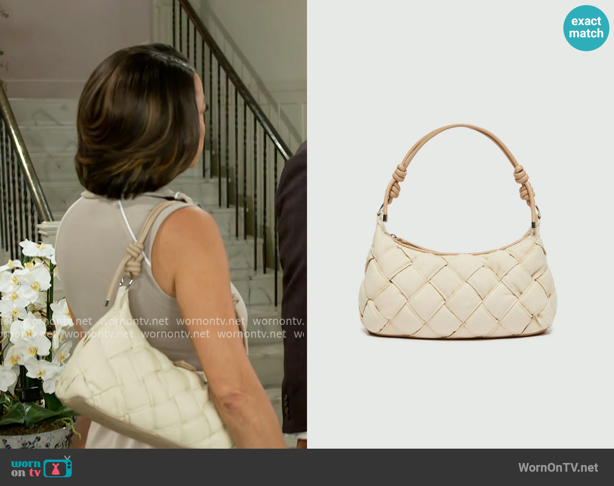 Marella Woven hobo bag worn by Nicole Dupree Richardson (Daphnee Duplaix) on Beyond the Gates
