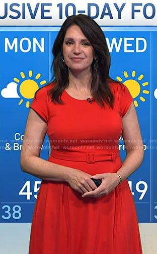 Maria Larosa’s red belted dress on Today