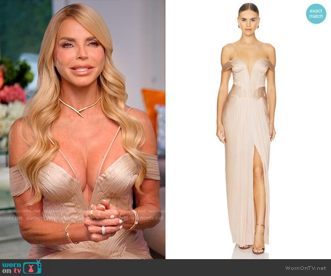 Maria Lucia Hohan Camilla Gown in Desert Rose worn by Alexia Echevarria (Alexia Echevarria) on The Real Housewives of Miami