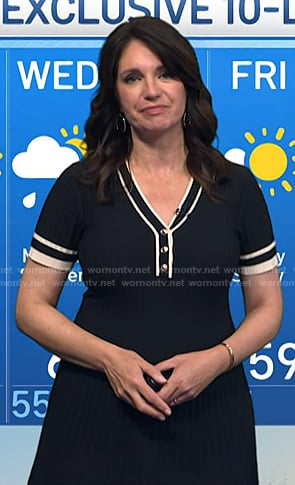Maria’s black contrast trim knit dress on Today