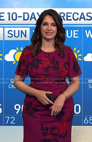 Maria’s burgundy floral dress on Today