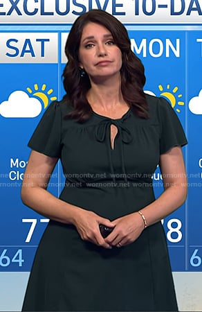 Maria's green tie neck dress on Today