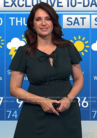 Maria's green tie neck dress on Today