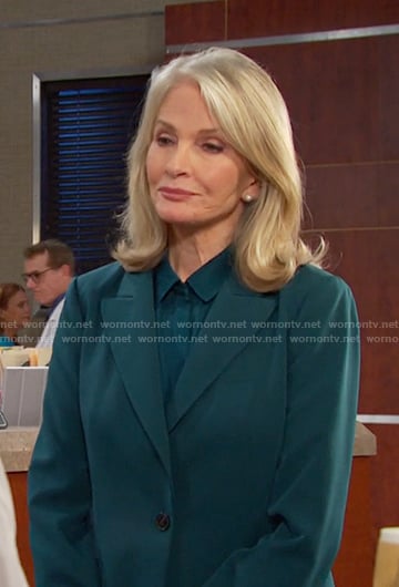 Marlena’s teal green blazer and blouse on Days of our Lives