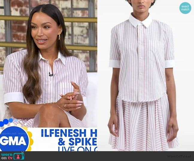 Marni Striped cotton shirt worn by Ilfenesh Hadera on Good Morning America