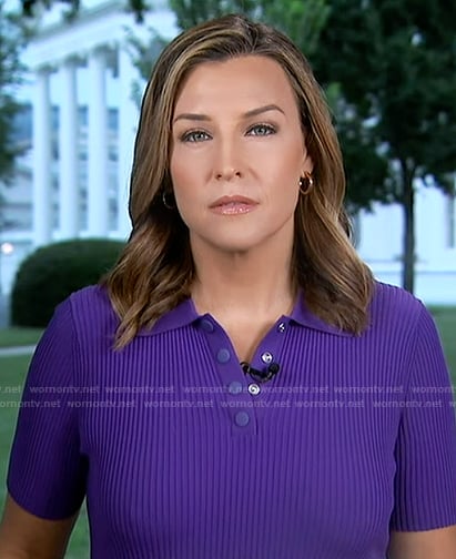 Mary Bruce's purple polo on Good Morning America