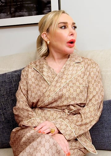 Marysol's beige print robe on The Real Housewives of Miami