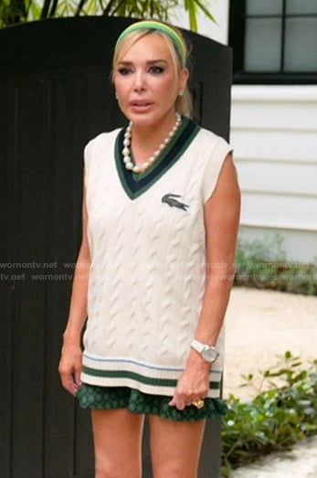 Maryson's white cable knit vest on The Real Housewives of Miami