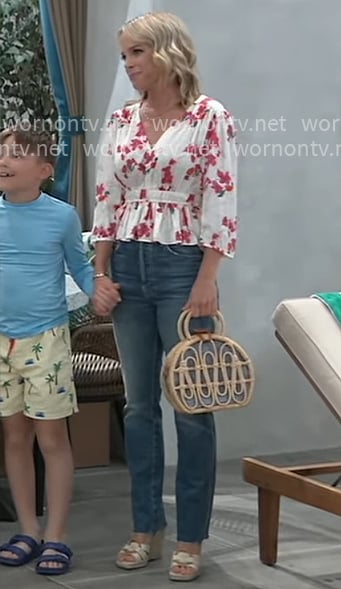 Maxie's white and pink floral top on General Hospital