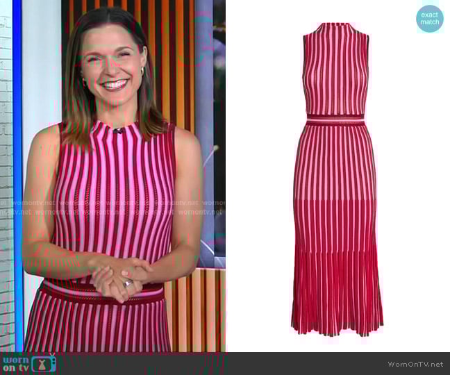 Me + Em Knitted Midi Dress worn by Maggie Rulli on Good Morning America