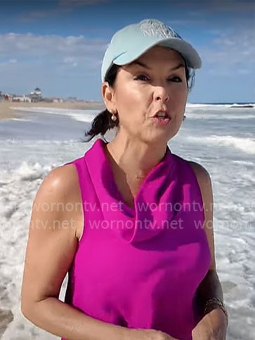 Meg Oliver's pink cowl neck top on CBS Mornings