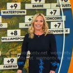 Megan Glaros’s blue floral embroidered dress on CBS Mornings