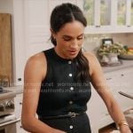 Meghan Markle’s black button front dress on With Love Meghan