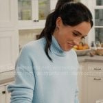 Meghan Markle’s blue mock-neck sweater on With Love Meghan