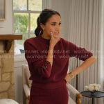 Meghan Markle’s burgundy rib knit sweater on With Love Meghan