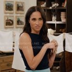 Meghan’s aqua blue midi skirt on With Love Meghan