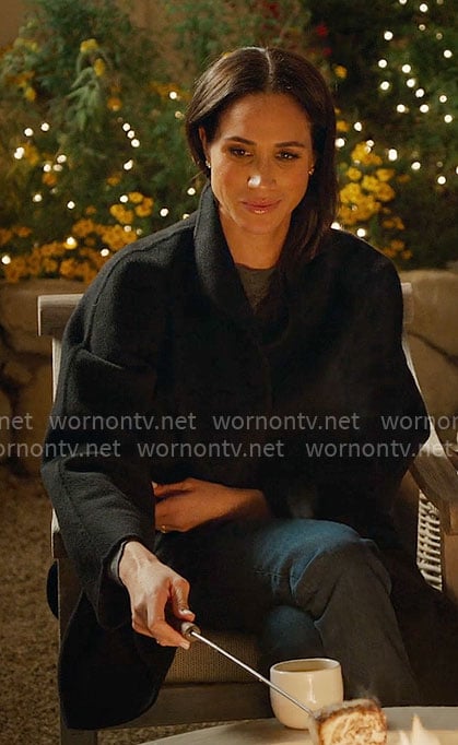 Meghan Markle’s black coat on With Love Meghan