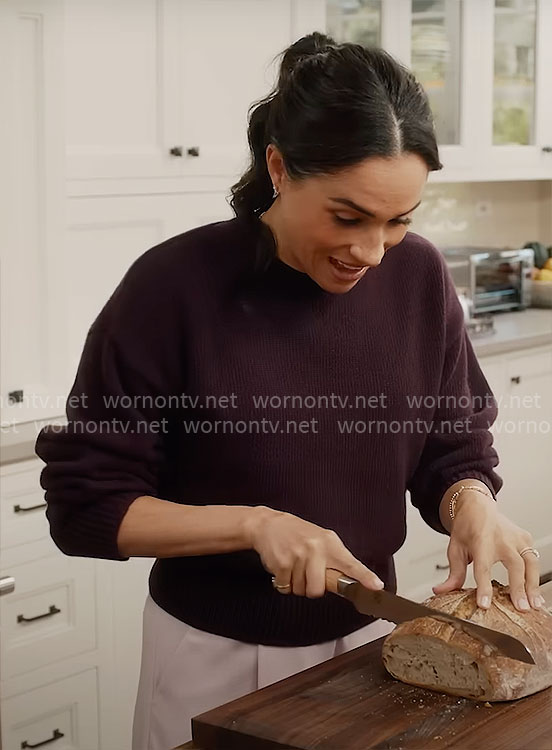 Meghan Markle’s purple sweater on With Love Meghan