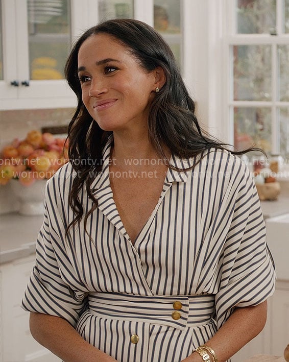 Meghan Markle's striped dress on With Love Meghan