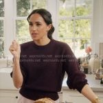 Meghan Markle’s purple sweater on With Love Meghan