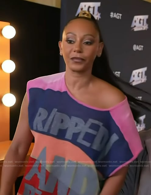 Mel B’s multicolored top on Access Hollywood