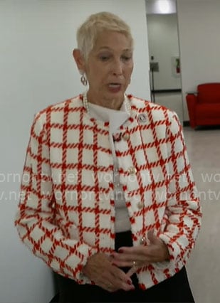 Melissa Craft's red checked jacket on CBS Mornings