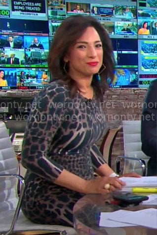 Michelle Miller’s animal print dress on CBS Mornings