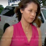Mireya Villarreal’s pink v-neck top on CBS Mornings