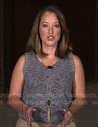 Mireya Villarreal’s embroidered trim tank top on CBS Mornings