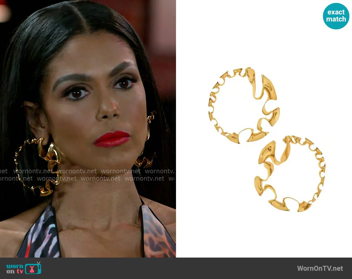 Misho Winter Flower Hoops worn by Dani Dupree (Karla Mosley) on Beyond the Gates