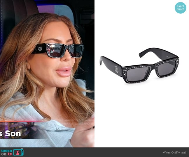 Moncler x Palm Angels Crystal Acetate Square-frame Sunglasses worn by Larsa Pippen (Larsa Pippen) on The Real Housewives of Miami