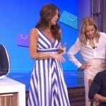 Monica Mangin’s blue striped dress on Live with Kelly and Mark