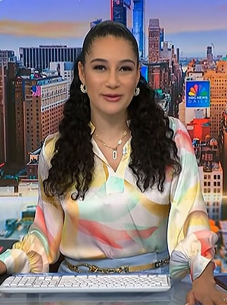 Morgan's watercolor blouse on NBC News Daily