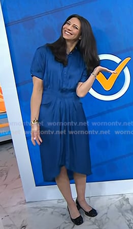 Natalie's blue band collar dress on Today