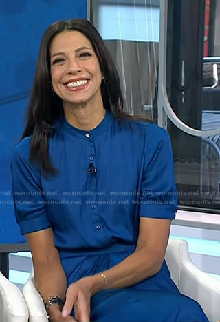 Natalie’s blue band collar dress on Today