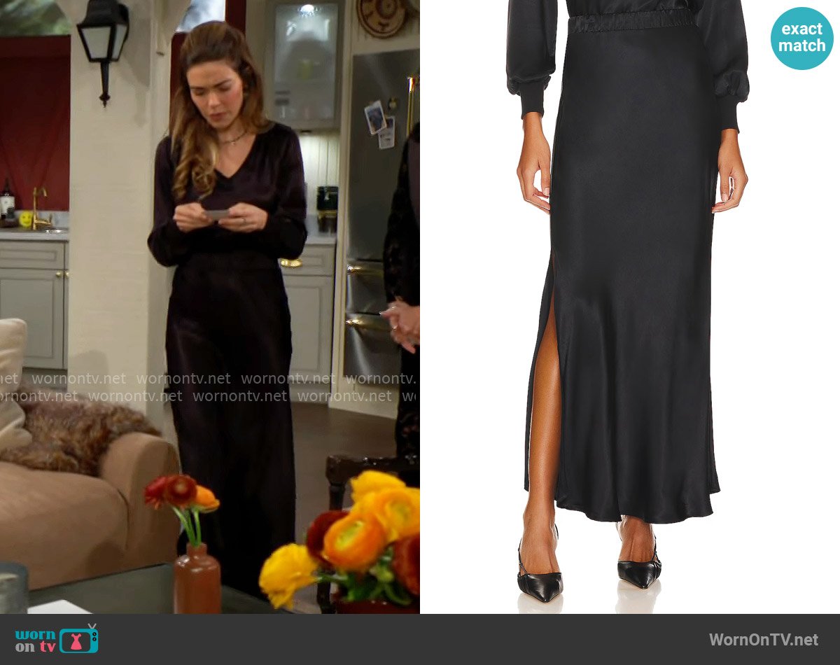 Nation Los Angeles Maribel Bias Skirt worn by Victoria Newman (Amelia Heinle) on The Young and the Restless