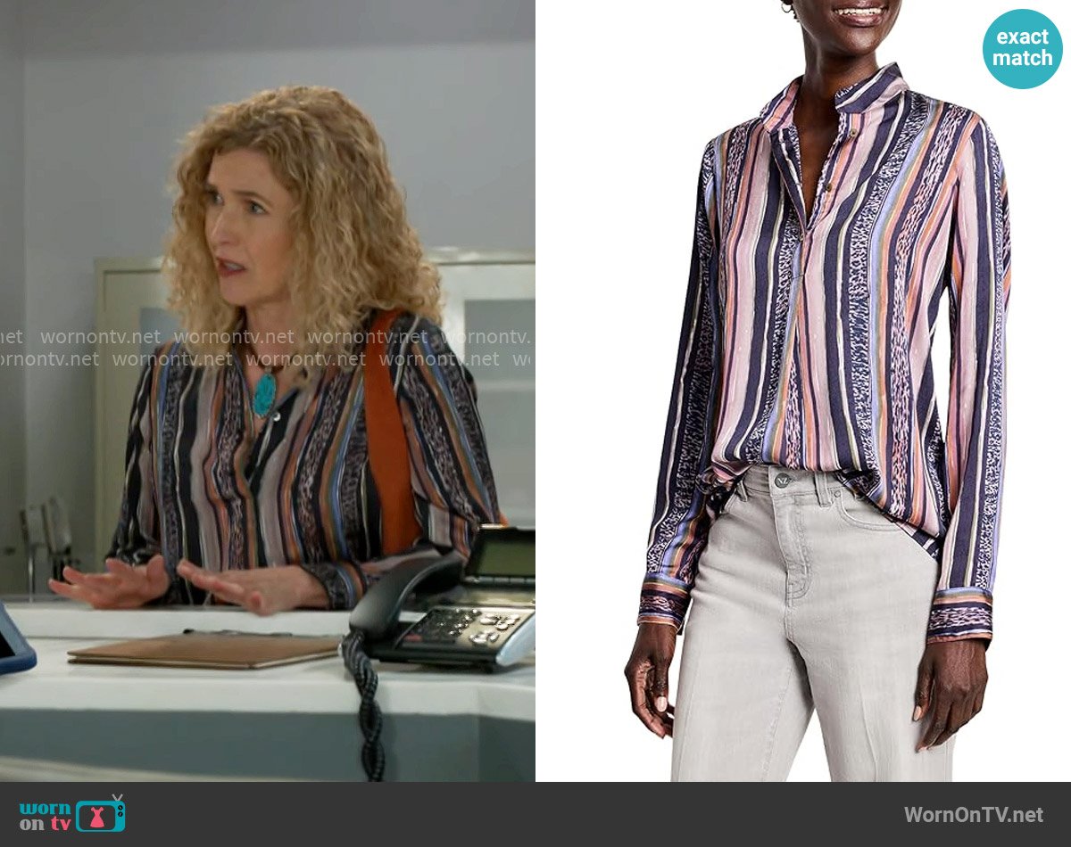 Nic + Zoe Animal Stripe Shirt worn by Jan Morgan (Jerri Tubbs) on Beyond the Gates