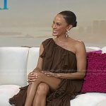 Nicole Ari Parker’s brown one-shoulder dress on Today