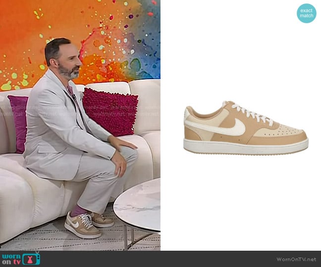 Nike Court Vision Sneaker in Tan worn by Tony Hale on Today