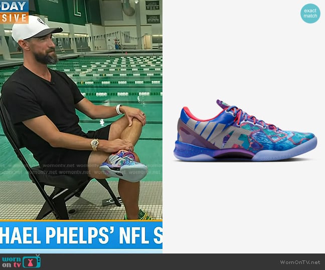Michael Phelps’s marble print sneakers on Today