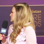 Nikki Novak’s pink floral applique dress on E! News