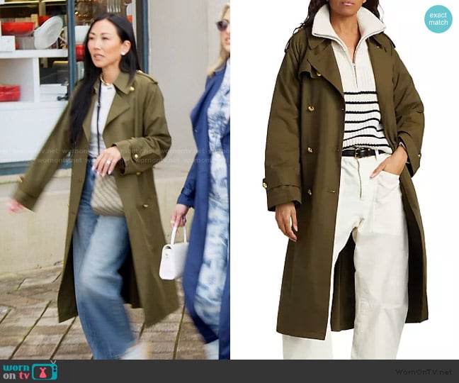 Nili Lotan Toussaint Cotton-Blend Trench Coat worn by Katie Ginella on The Real Housewives of Orange County