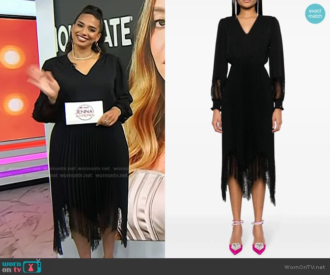 Nessa Diab’s black fringe hem dress on Today