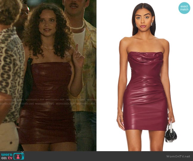 Nookie Leona Mini Dress in Wine worn by Denise (Isabella Briggs) on The Summer I Turned Pretty