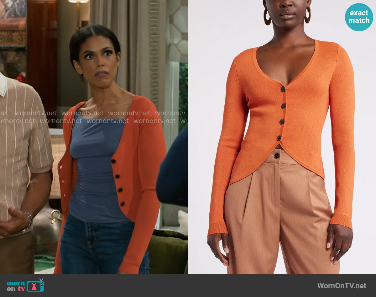 Nordstrom x Harlem's Fashion Row House of Aama Uptown Cardigan worn by Dani Dupree (Karla Mosley) on Beyond the Gates