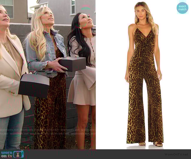 Norma Kamali Low Back Slip Jumpsuit worn by Jennifer Pedranti on The Real Housewives of Orange County