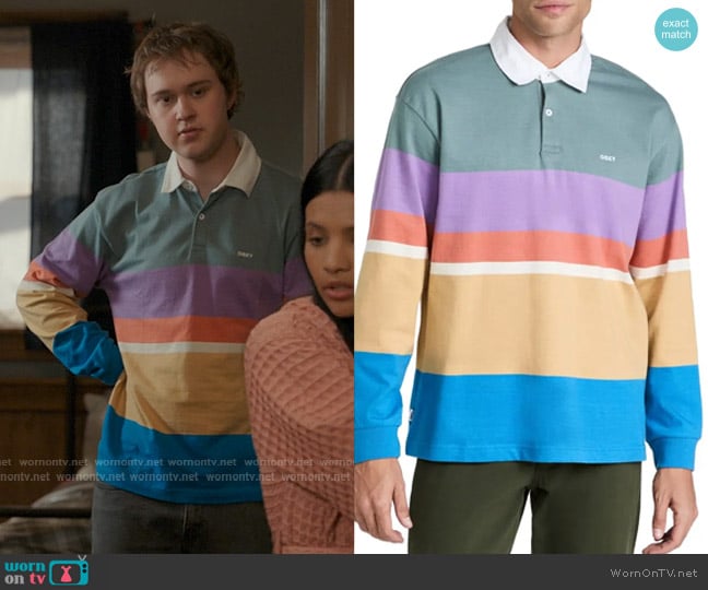 Obey arl Long Sleeve Polo worn by Danny Walter (Connor Stanhope) on My Life with the Walter Boys