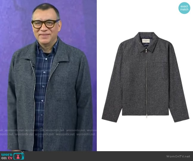 Officine Générale Byron Checked Wool Overshirt in Gray worn by Fred Armisen on Today